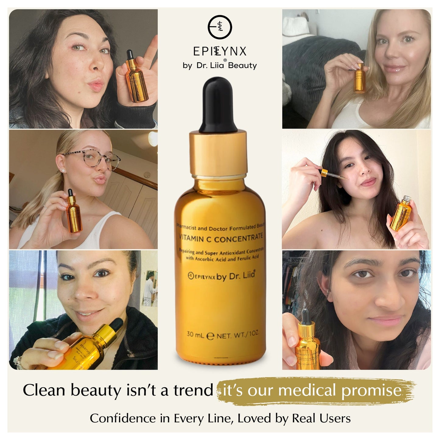 Brightening Vitamin C Glow Serum for Sensitive & Dry Skin – Vegan, Gluten-Free, Anti-Aging, Fragrance-Free